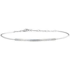Bracelet Jonc Fraîcheur - Pléïade diamantée - or blanc 18 carats et diamants 