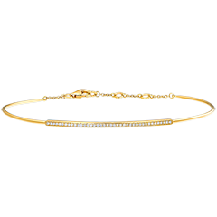 Bracelet Jonc Fraîcheur - Pléïade diamantée - or jaune 18 carats et diamants 