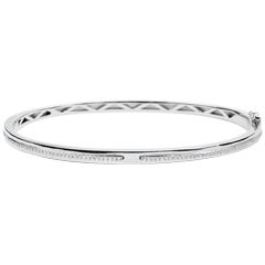 Bracelet Jonc Promesse - or blanc 9 carats et diamants