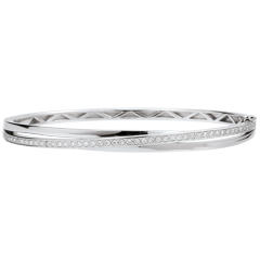 Bracelet Jonc Saturne Diamant - or blanc 18 carats