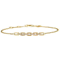 Bracelet Regard d'Orient - Maillon Cubain - or jaune 18 carats et diamants