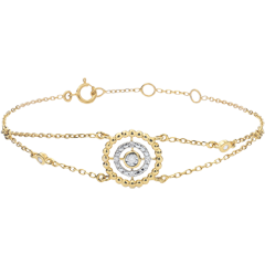 Bracelet Salty Flower - circle - yellow gold and diamonds