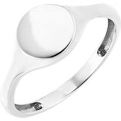 Bague Clair Obscur - Chevalière Artémis - or blanc 9 carats