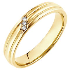 Bague Clair Obscur - Griffe Diamants - or jaune 9 carats et diamants