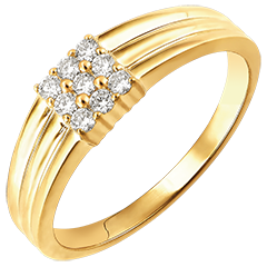 Bague Clair Obscur - Pavé Diamants - or jaune 9 carats et diamants