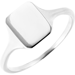 Bague Clair Obscur - Chevalière Héra - or blanc 9 carats