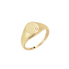 Clair Obscure Ring - Achilles Signet Ring - yellow gold 18 carats and diamond