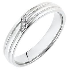 Inel Clar Obscur – Gheruțe cu diamante – aur alb de 9 carate și diamante