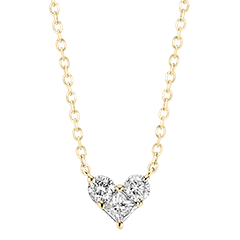 Colier Secret Prețios - Mini Lovely - aur galben de 9 carate și diamante 