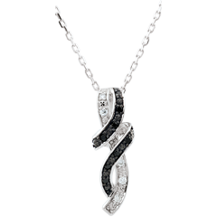 Collana Chiaroscuro - Incontro - Oro bianco - 9 carati - Diamante bianchi e diamanti neri