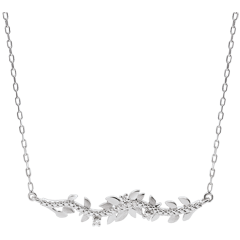 Collana Giardino Incantato - Fogliame Reale - Oro bianco - 18 carati - Diamanti
