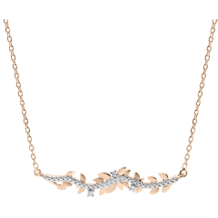 Collana Giardino Incantato - Fogliame Reale - oro rosa e diamanti - 18 carati