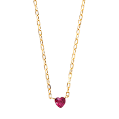 Collar Énora – Oro amarillo de 9 quilates con rubí sintético
