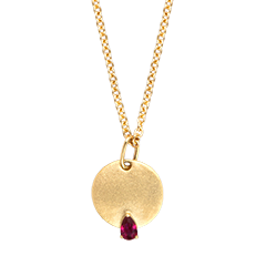 Collar Thalya – Oro amarillo de 9 quilates y rubí sintético
