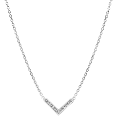 Collier Abondance - Eve - or blanc 9 carats et diamants