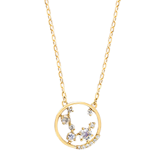 Collier Astréone – 9 karaat geelgoud en synthetische diamanten