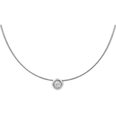 Collier cable or blanc 18 carats puce diamant (TGM)