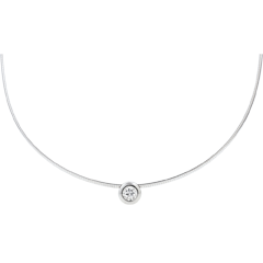 Collier cable or blanc 18 carats puce diamant