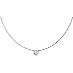 Collier cable or blanc 18 carats puce diamant