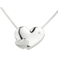 Collier Coeurs Douceur or blanc 18 carats