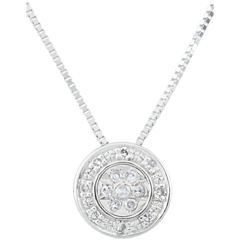 Collier Destinée - Elsa - 15 diamants - or blanc 9 carats