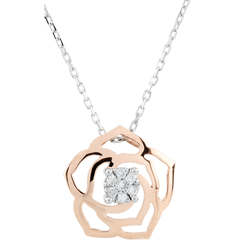 Collier Éclosion - Rose Absolue - or blanc et or rose 18 carats
