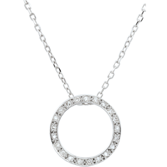 Collier Elisée - 21 diamants - or blanc 9 carats