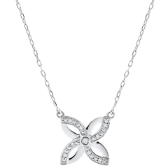 Collier Fraicheur - Lys d'Été - or blanc 9 carats