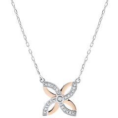 Collier Fraicheur - Lys d'Été - or blanc et or rose 9 carats