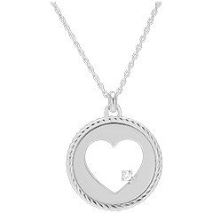 Collier Fraîcheur - Cœur absolu - or blanc 18 carats et diamants