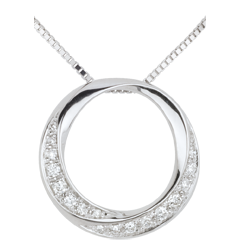 Collier Lady or blanc 18 carats et diamants