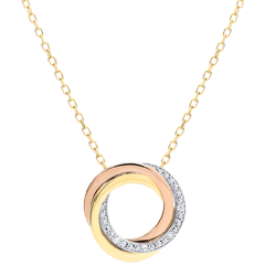 Collier Saturn - Tricolor - Diamanten - 18 Karat