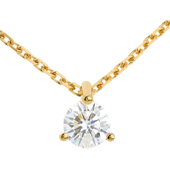 Collier solitaire or jaune 18 carats - 0.26 carat