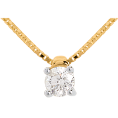 Collier solitaire or jaune 18 carats (TGM) - 0.26 carat