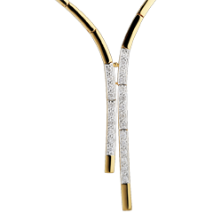 Collier tenue de soirée - or blanc et or jaune 18 carats