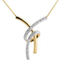 Collier Volupté pavé - 20 diamants - or blanc et or jaune 18 carats