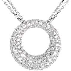 Colier Cassiopeia aur alb de 18K pavat - 1.55 carate - 104 de diamante