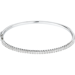 Brăţară fixă aur alb de 18K semi pavat - 1 carat - 37 de diamante