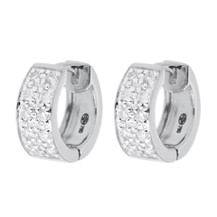 Boucles d'oreilles Constellation - Astrale variation - grand modèle - or blanc 18 carats- 0.2 carat - 20 diamants