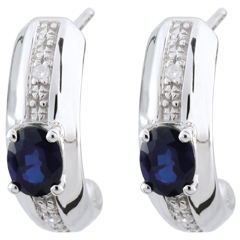 Boucles d'oreilles Jalouse - saphirs - or blanc 9 carats