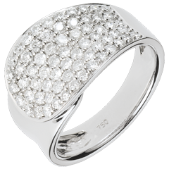 Bague Langue de Diamants - or blanc 18 carats