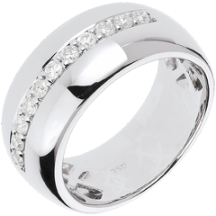 Bague Féérie - Eclat de lune - or blanc 18 carats - 11 diamants : 0.37 carats