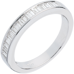 Semi-paved Semi-paved wedding ring yellow gold channel setting - 0.5 carat