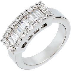 Bague Lanière or blanc 18 carats diamants - 1.38 carats - 31 diamants