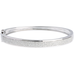 Jonc Constellation - Astrale - 3 rangs de diamants - 1.01 carats - 144 diamants - or blanc 18 carats