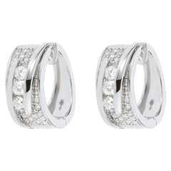 Boucles d'oreilles Féérie - Funambule - or blanc 18 carats - 64 diamants - 0.73 carats