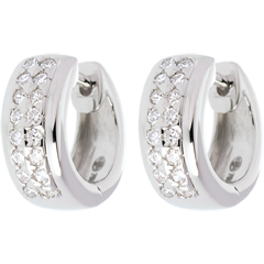 Earrings Constellation - Astral - small size - paved white gold - 0.22 carat - 32 diamonds