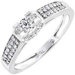 Engagement Ring Origin - Goddess - white gold 9 carats and diamonds