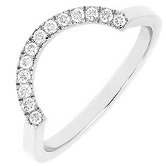 Contour-ring met diamanten – 9 karaat witgoud