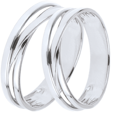 Coppia di Fedi Nuziali Saturno Trilogia variazione Coppia di Fedi Nuziali Saturno Trilogia variazione